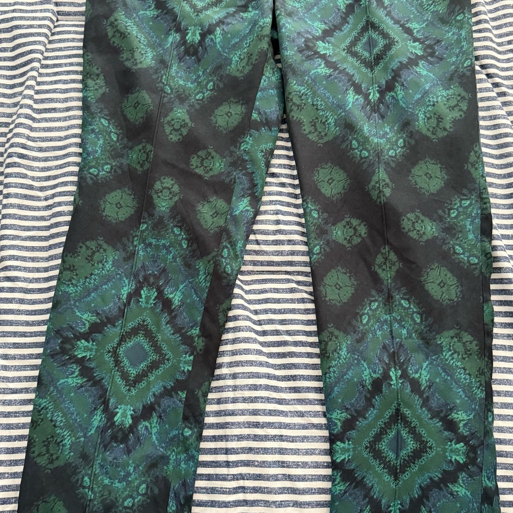 Haute Hippie Teal and Black 100% silk Pants - Excellent Condition - Small